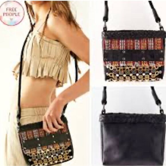 NWT  Free People woven leather
Bind embellished square crossbody bag $98 - Picture 2 of 12